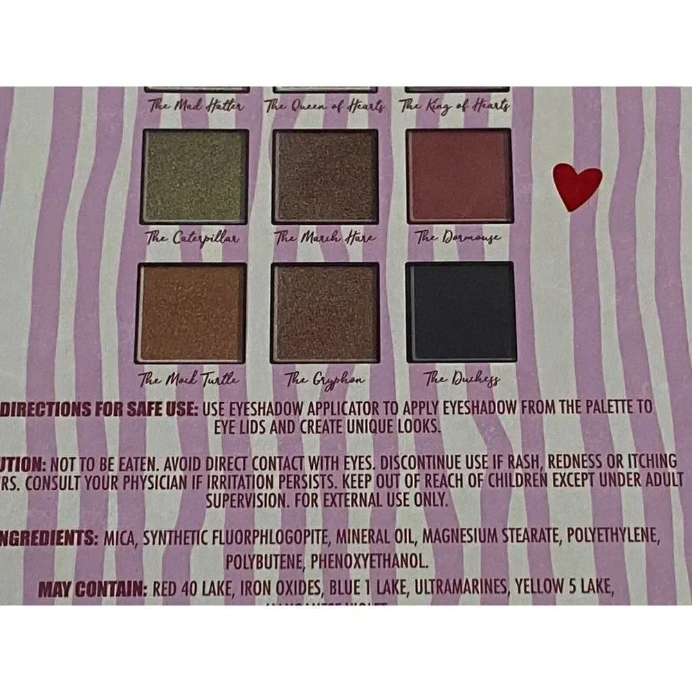 Set Of 12 Shades DISNEY ALICE In WONDERLAND EYESHADOW PALETTE W/ Mirror‎ NEW
